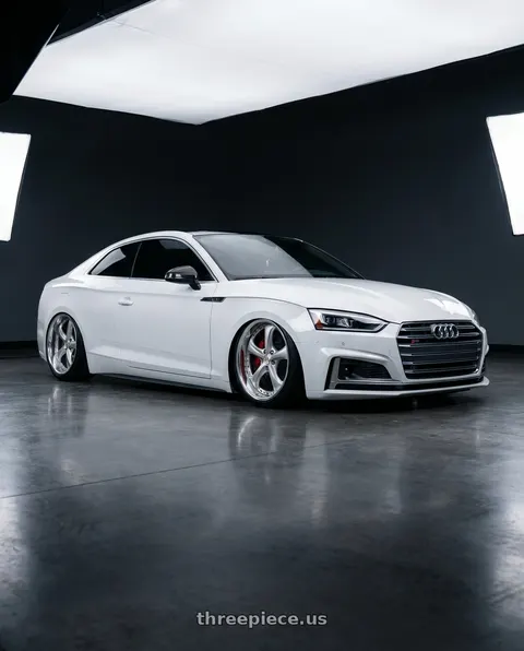 2018 Audi S5 with Work Wheels VS-KF 5x112 18x8.5+27 Light Grey Silver R Disk FULL REVERSE wheels