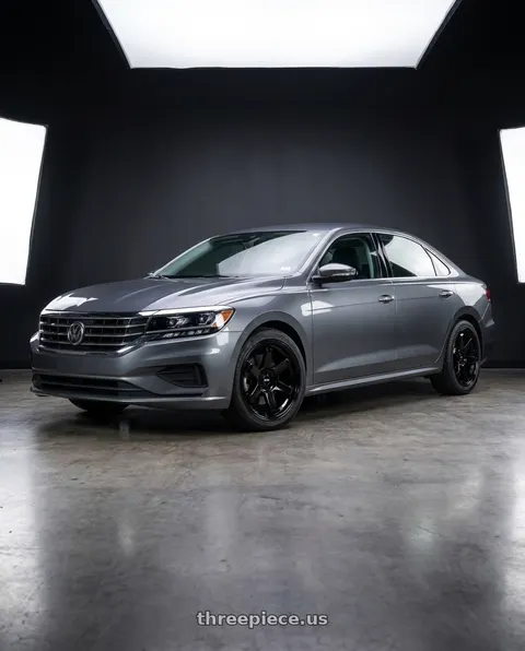 2020 Volkswagen Passat with F1R F106 5x108 18x8.5 +38 Gloss Black wheels