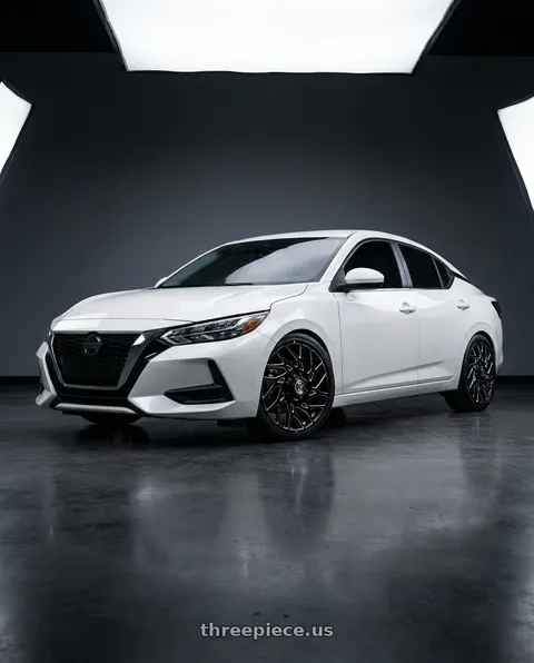2020 Nissan Sentra with XF Dually XF-229 Dually 10x225 24x8.25 +110 Gloss Black & Milled wheels