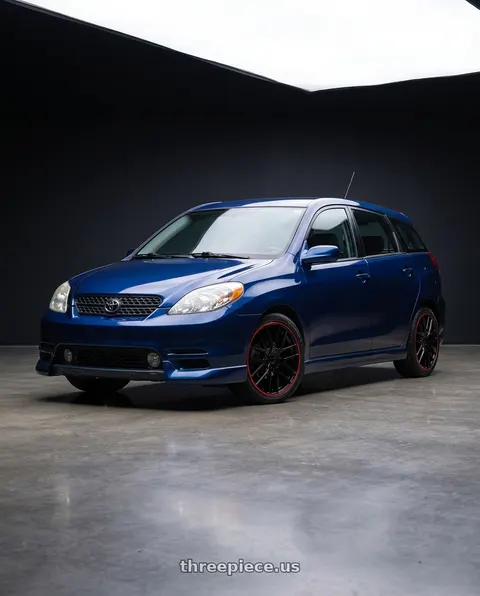 2004 Toyota Matrix with TOUREN TR60 3260 5x100/5x114.3 16x7 +42 GLOSS BLACK WITH RED RING wheels