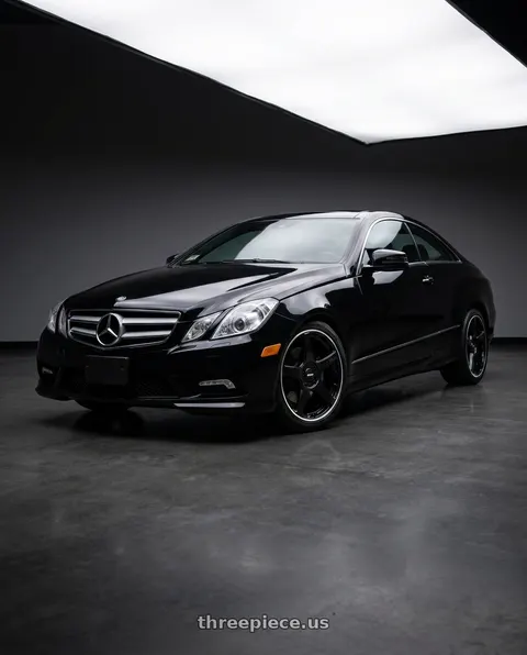 2013 Mercedes-Benz E350 4Matic with Petrol P2E 5x112 / 5x120 19x8 +35 Gloss Black W/ Machined Lip wheels