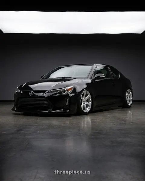 2014 Scion tC with Heritage Wheel Kokoro Monoc 5X100 18x9.5+38 Silver wheels