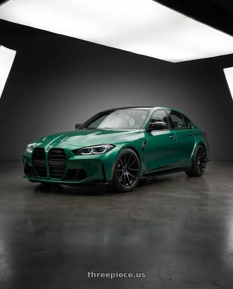 2023 BMW M3 with Rotiform 1PC R122 SPF 5X112 18X8.5 +35 MATTE BLACK wheels