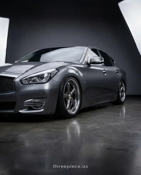2016 INFINITI Q70 with Work Wheels VS-KF 5X114.3 19x7.5+34 Brilliant Silver Black A Disk FULL REVERSE wheels