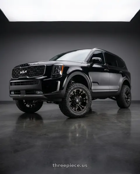 2023 Kia Telluride with Fuel 1PC D569 VAPOR 5X114.3/5X127 18X9 -12 MATTE BLACK DOUBLE DARK TINT wheels