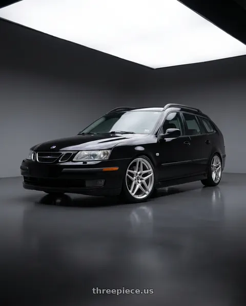 2006 Saab 9-3 2.0T with Heritage Wheel EBISU 5x110 18x8.5 +35 Silver wheels