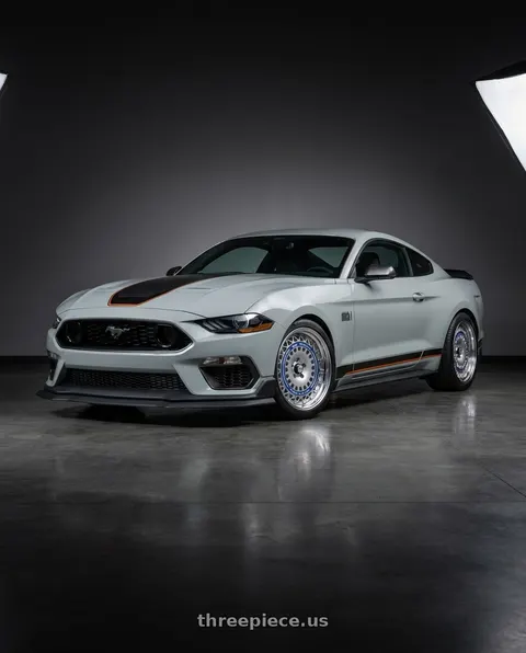 2021 Ford Mustang Mach 1 with FORMULA AERO MESH 5x114.3 19X10+37 NR Disk Titan Silver wheels