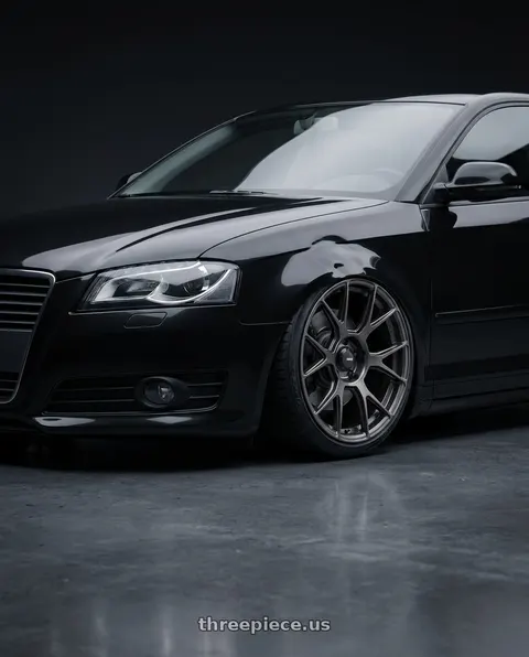2012 Audi A3 with Konig Ampliform 5x112 19x8.5+32 Dark Metallic Graphite wheels