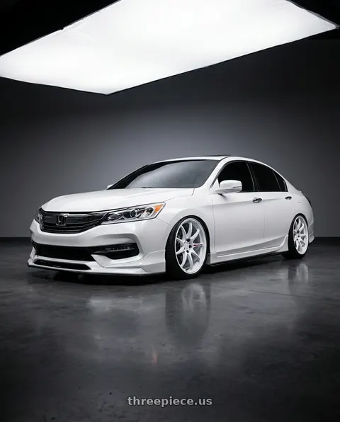2016 Honda Accord with Work Emotion Zr10 5x120 18x9.5 +30 Azure White wheels