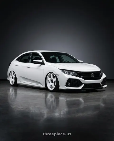2019 Honda Civic with fifteen52 CHICANE 5x114.3 / 5x100 18x8.5 +35 RALLY WHITE (GLOSS WHITE) wheels