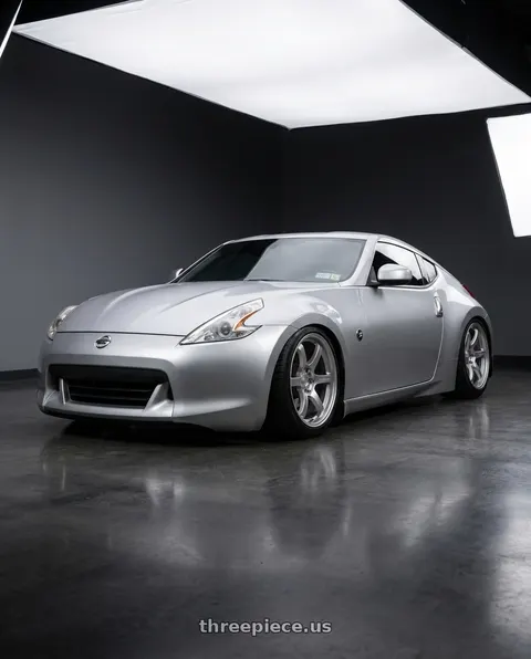 2009 Nissan 370Z with Gram Lights 57DR 5x114.3 19x10.5+12 Grace Silver wheels