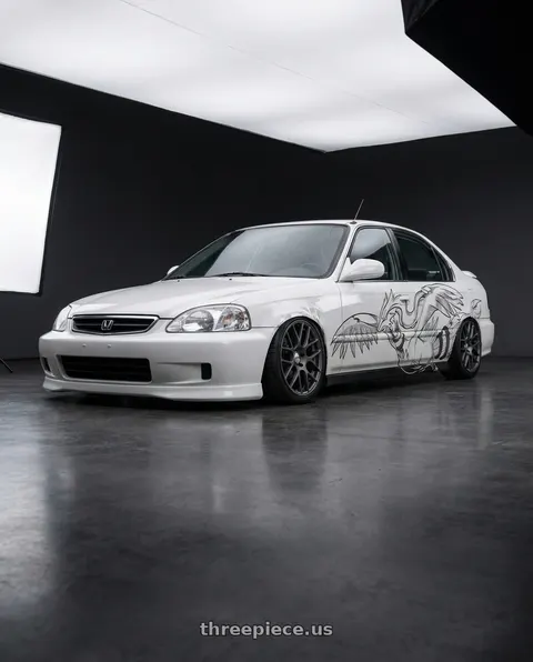 2000 Honda Civic with TSW NURBURGRING 5X114.3 17X7.5 +45 MATTE GUNMETAL wheels