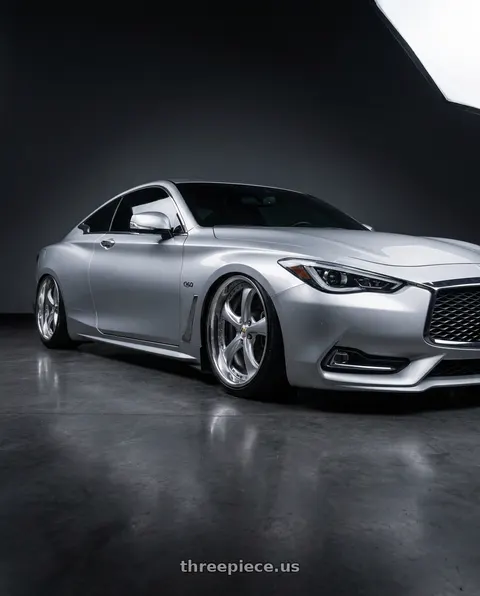 2018 INFINITI Q60 Luxe with Work Wheels VS-KF 5X114.3 19x9.5+39 Light Grey Silver R Disk FULL REVERSE wheels