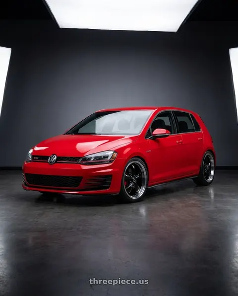 2015 Volkswagen GTI with American Racing AR105 TORQ THRUST M 5X127 18X8 0 GLOSS BLACK W/ MACHINED LIP wheels