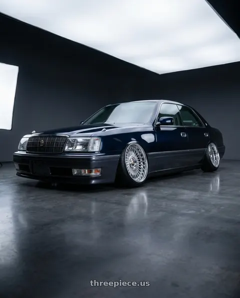 1998 Toyota crown royal saloon with Work Emitz Chrome 5x114.3 19x9.5 +12 wheels