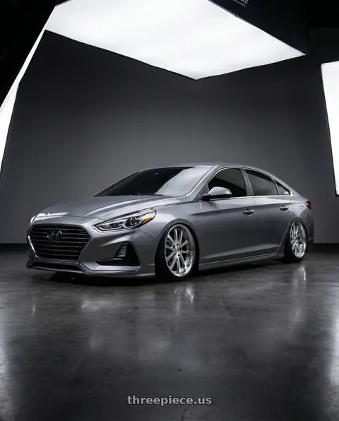 2019 Hyundai Sonata SE with Vors AR5 5x114.3 19x9.5 +35 Silver Machine Face Lip Chrome Rivet wheels