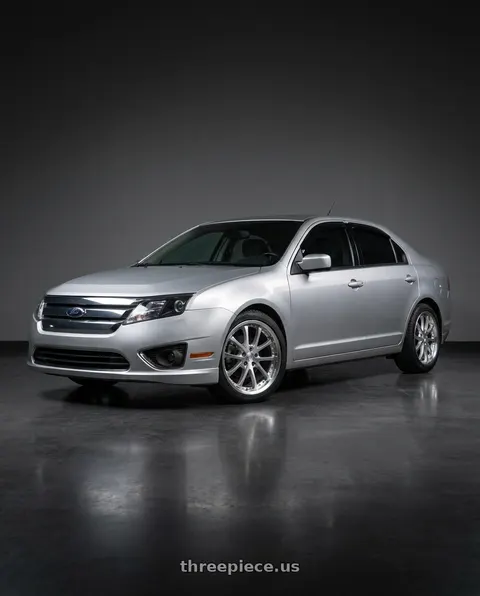 2012 Ford Fusion with Vors AR5 5x114.3 17x8 +35 Silver Machine Face Lip Chrome Rivet wheels
