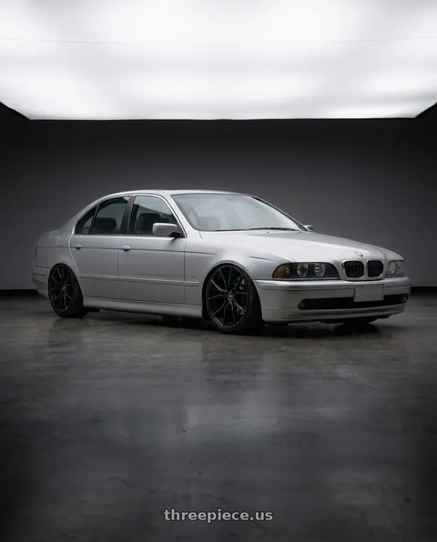 2002 BMW 525i with Advanti Racing 80B Hybris 5x114.3 19x8.5 +35 Gloss Black wheels