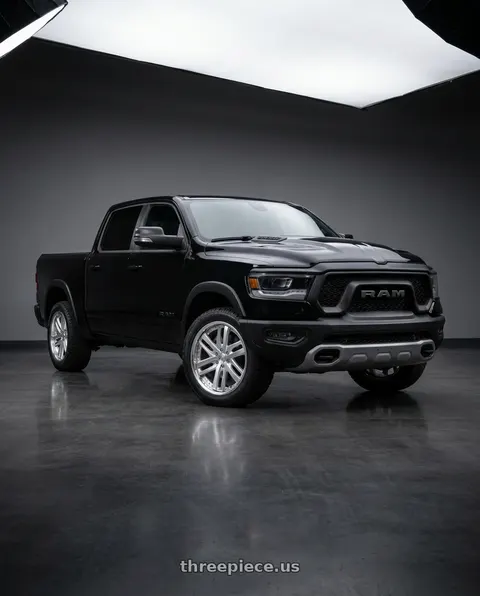 2021 Ram 1500 with Work Ls Brightring Suv 6x139.7 20x8.5+12 O Disk Calm Silver wheels