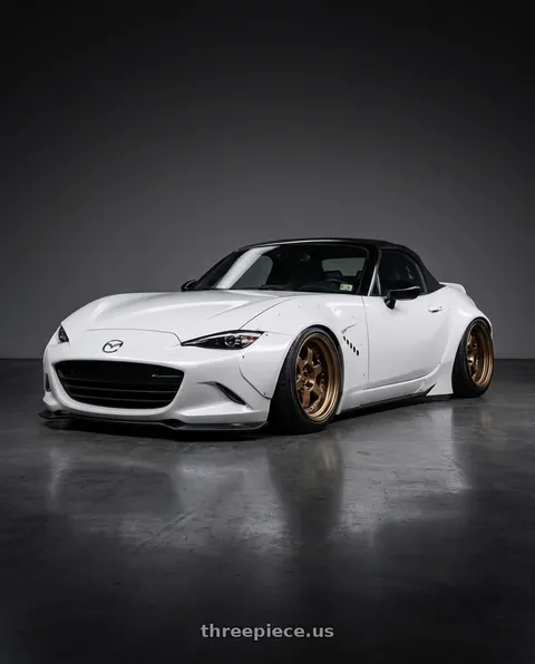 2016 Mazda MX-5 Miata with Work Meister M1 3p 4x100 16x9-20 O Disk Titanium Gold wheels