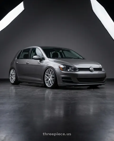 2019 Volkswagen GTI with Aodhan AFF2 5x112 19x9.5+35 Gloss Silver Machined Face wheels