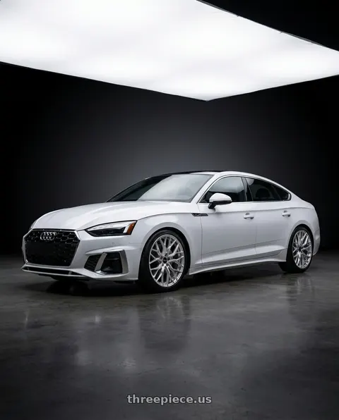 2023 Audi a5 s line with F1R FS3 5x112 19x8.5 +35 Machine Silver wheels