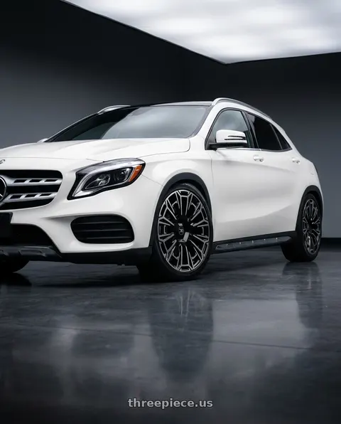 2018 Mercedes-Benz GLA250 with DRASTIC DS12 5x112 / 5x114.3 20x8.5 +35 Black Machined wheels