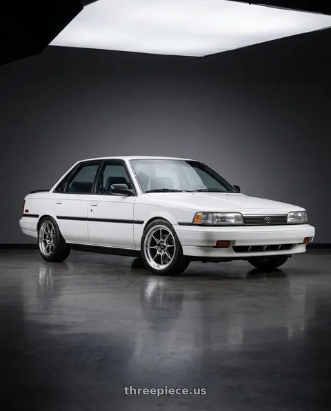 1991 Toyota Camry with Konig Countergram 5x100 17x8+40 Hyper Chrome / Machined Lip wheels