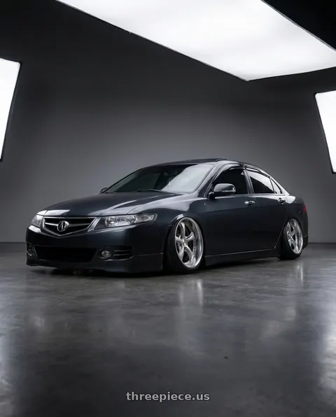 2008 Acura TSX with Work Wheels VS-KF 5x114.3 18x9.5+1 Light Grey Silver R Disk FULL REVERSE wheels