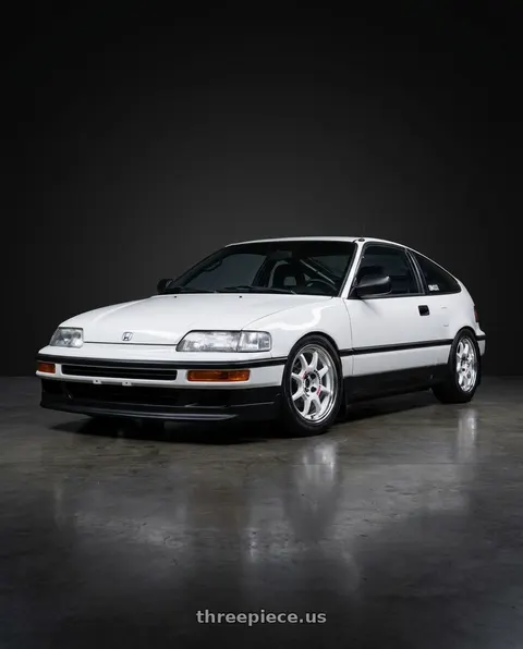1991 Honda CRX with Work Emotion Rs11 2p 4x100 15x6.5 38 white wheels