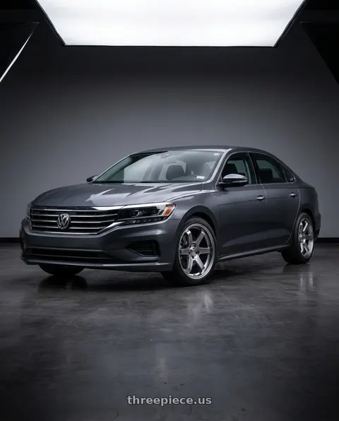 2020 Volkswagen Passat with F1R F106 5x112 18x8.5 +35 Hyper Black wheels