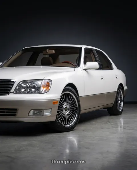 1999 Lexus LS400 with Work Emitz Black Polish 5x114.3 19x8.0 +38 wheels