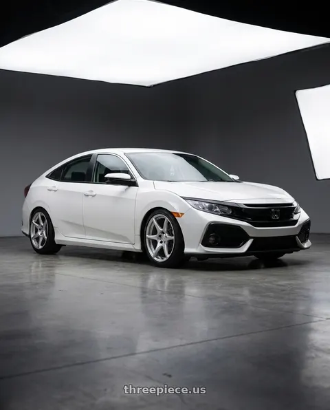 2017 Honda Civic with Kansei K11S Tandem 5x114.3 17x9 35 Hyper Silver wheels