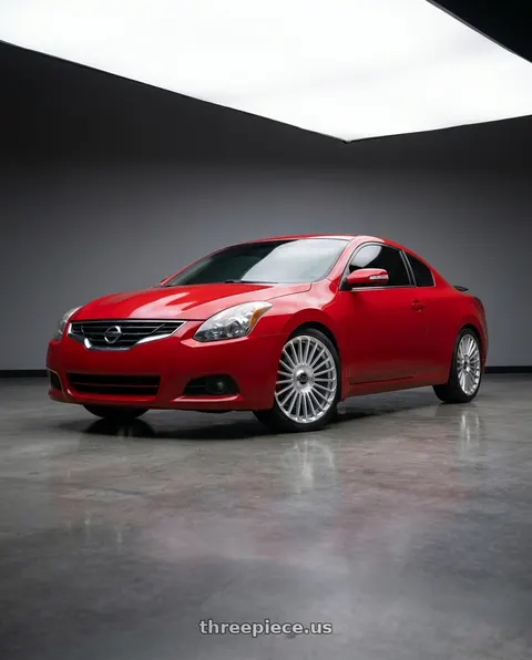 2010 Nissan Altima with Strada MARTELLO 5x114.3 / 5x120 20x8.5 30MM Brushed Face Silver wheels