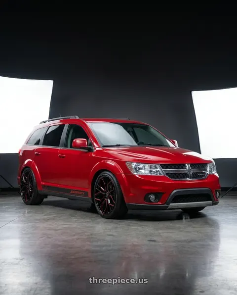 2017 Dodge Journey SXT with MARQUEE WHEELS M1004 5x127 20x9+33 GLOSS BLACK / RED MILLED wheels
