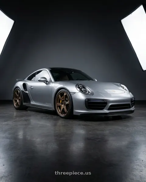 2017 Porsche 911 Turbo S with Volk Racing TE37 SAGA S-PLUS 5x130 19x8.5+50 Bronze wheels