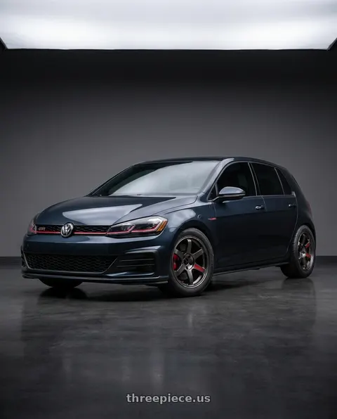 2018 Volkswagen GTI with Volk Racing TE37 Saga SL 5x112 18x8.5+42 Pressed Graphite wheels