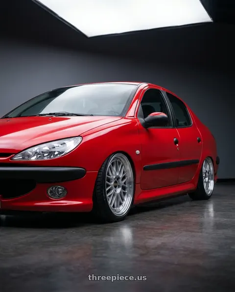 2011 Peugeot 206 SD RED with BBS LM 5x120 17x8.5+18 Diamond Silver wheels