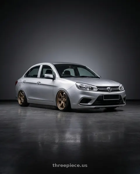 2025 Proton saga mc2 with F1R F106 5x114.3 17x8 +35 Matte Bronze wheels