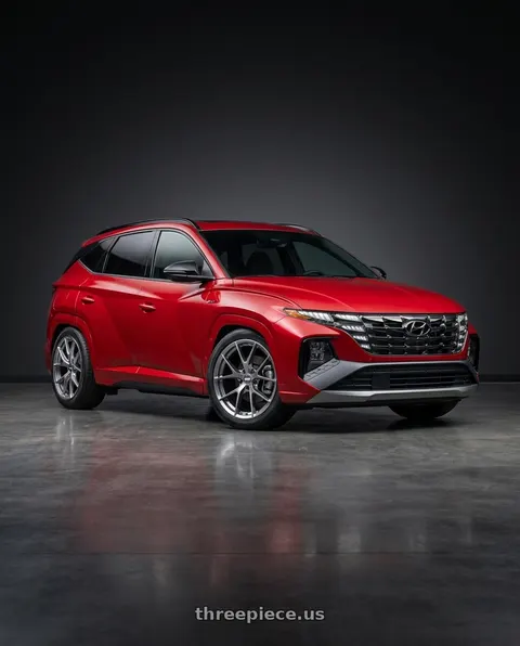 2022 Hyundai Tucson N Line with ESR Wheels FORGETECH SERIES RF2 5x108 19x10.5 +22 Hyper Black wheels