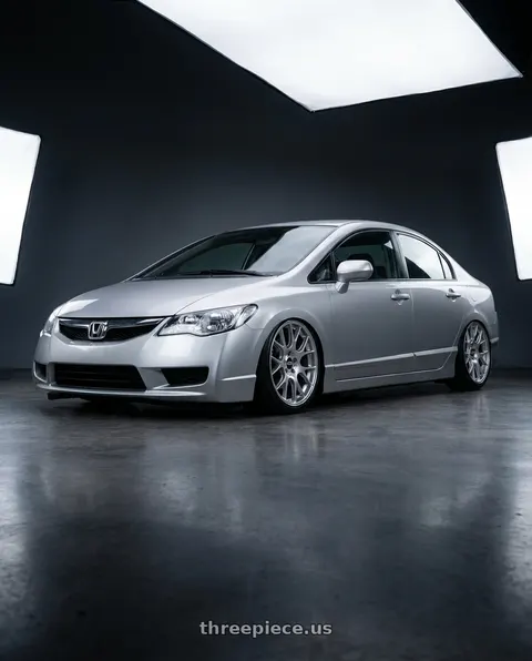 2010 Honda Civic with BBS CH-R 5x114.3 20x8.5 +38 Brilliant Silver Polished Rim Protector wheels