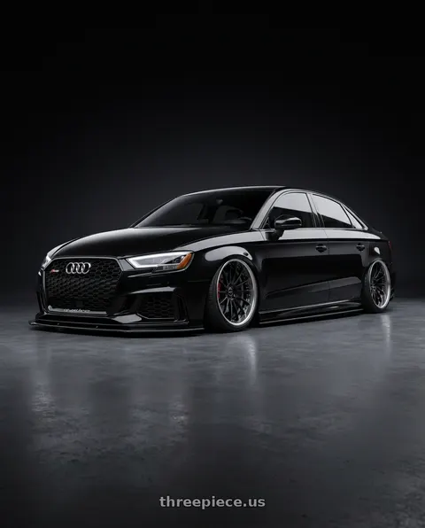 2017 Audi RS3 with EXECUTOR CV04 5X112 20X11+31 NR Disk Black wheels