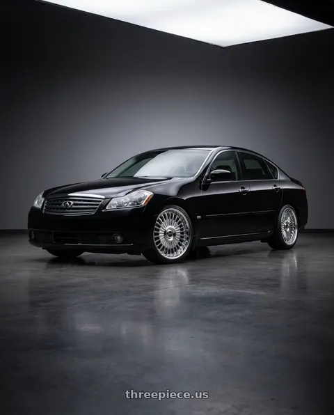 2006 INFINITI M35 with Work Emitz Black Polish 5x100 19x7.5 +45 wheels