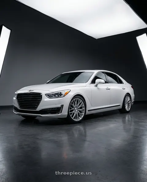2018 Genesis G90 Ultimate with MRR GF5 5x114.3 19x8.5  +20 Silver Machine Face wheels