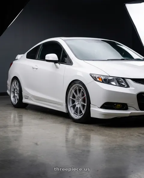 2013 Honda Civic with Enkei NT03+M 5x114.3 18x8.5+38 Silver wheels