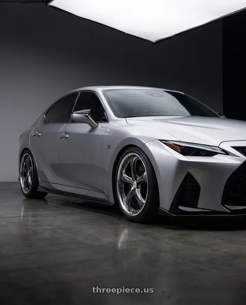 2024 Lexus IS300 with Work Wheels VS-KF 5X114.3 19x9+40 Brilliant Silver Black A Disk FULL REVERSE wheels
