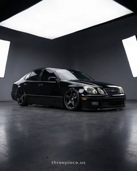2002 Lexus GS300 with ESR Wheels APX5C 5x114.3 18x9.5 +35 Matte Black wheels