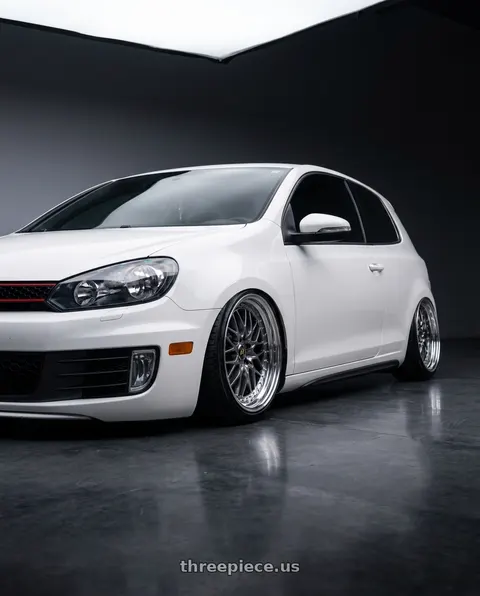 2012 Volkswagen GTI with Work Vs-Xv 5x100 18x9+40 A Disk Brilliant Silver Black wheels