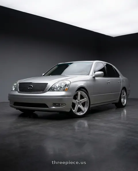 2001 Lexus LS430 with Work Zeast St2 5x114.3 19x8+38 S Disk Transparent Grey Polish wheels