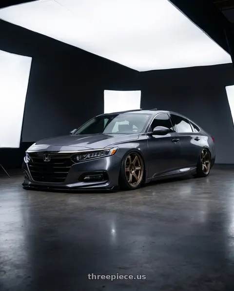 2019 Honda Accord Sport with Volk Racing TE37 SAGA S-PLUS 5x114.3 19x10.5 +15 BRONZE wheels